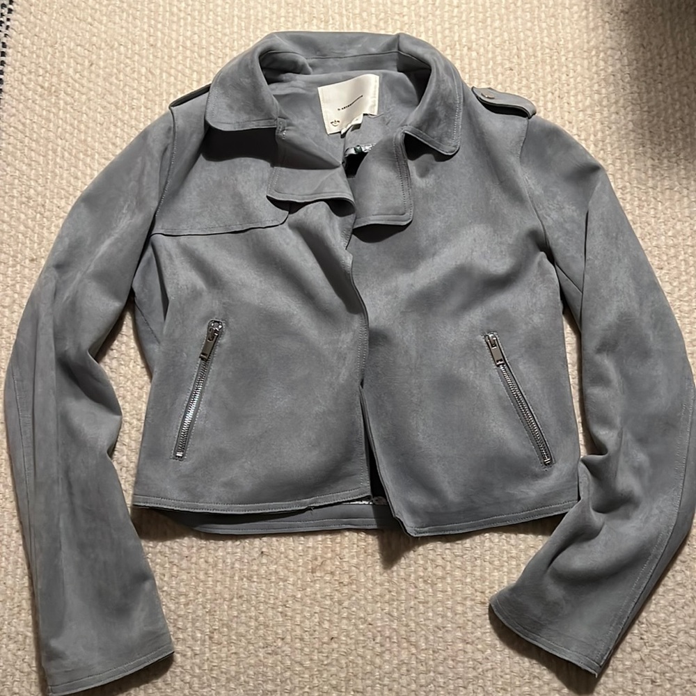 Anthropologie cropped suede jacket.